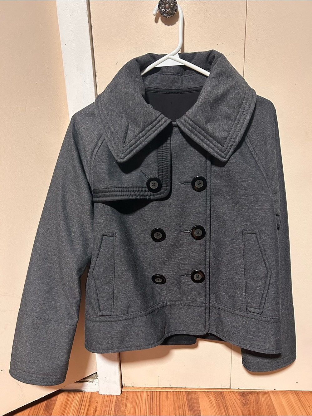lululemon athletica Gray Double-Breasted Peacoat jacket